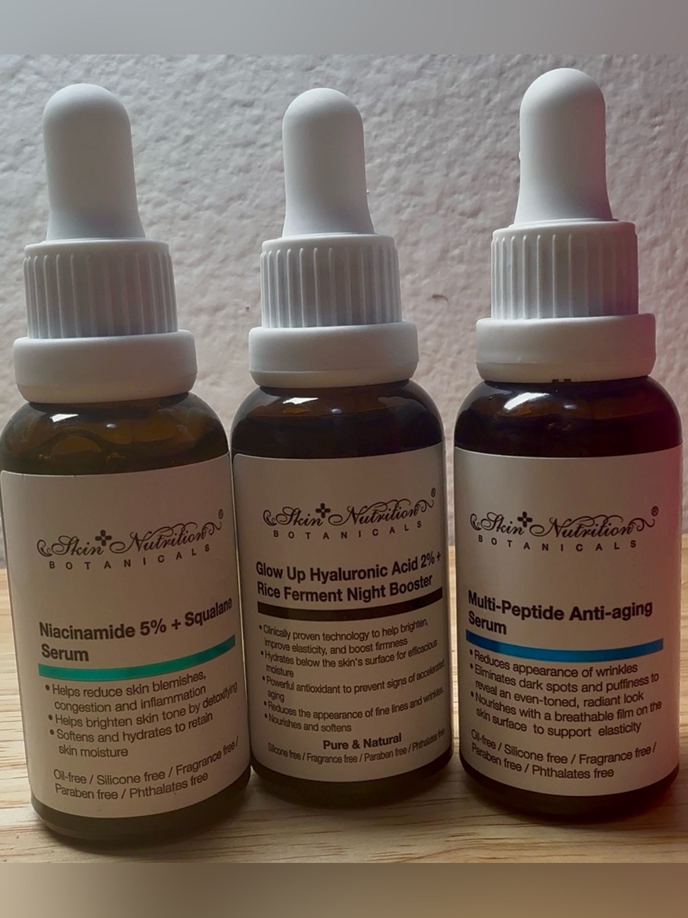 Skin Nutrition Botanicals Bundle - Skin Brightening; Anti Aging; Hyaluronic Acid